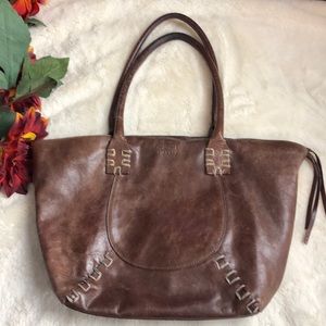 Claudia distressed leather handbag